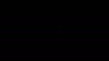 Beyaz çizgi Siyah arkaplanda izole hesap ekranı simgesi oluştur. 4K Video hareketli grafik canlandırması