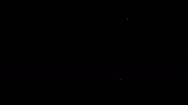 White Line Online eğitim ve mezuniyet ikonu siyah arka planda izole edildi. İnternetteki öğretmen monitörde. Giyinme ve video semineri öğrenme. 4K Video hareketli grafik canlandırması