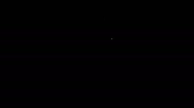 Beyaz çizgi Akıllı Telefon, siyah arkaplanda izole edilmiş cep telefonu simgesi. 4K Video hareketli grafik canlandırması