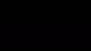 Beyaz çizgi Akıllı Telefon, siyah arkaplanda izole edilmiş cep telefonu simgesi. 4K Video hareketli grafik canlandırması