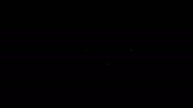 Beyaz çizgi Bulut veya çevrimiçi kütüphane simgesi siyah arkaplanda izole edildi. İnternet eğitimi ya da uzak mesafe eğitimi. 4K Video hareketli grafik canlandırması