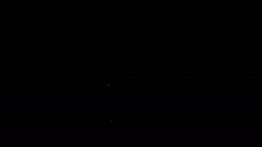 Beyaz çizgi buzdolabı simgesi siyah arkaplanda izole edildi. Buzdolabı buzdolabı. Ev aletleri ve aletler. 4K Video hareketli grafik canlandırması