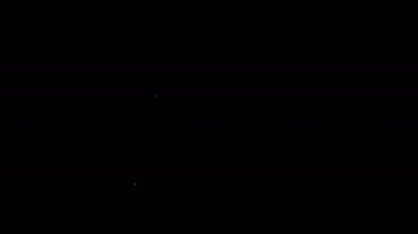 Siyah arkaplanda ikon olan beyaz çizgi Kettle. Çaydanlık ikonu. 4K Video hareketli grafik canlandırması