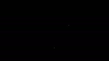 Beyaz çizgi kesme tahtası simgesi siyah arkaplanda izole edildi. Kesme tahtası sembolü. 4K Video hareketli grafik canlandırması