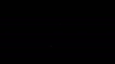 Beyaz çizgi Mutfak çırpma simgesi siyah arkaplanda izole edildi. Mutfak aletleri, yumurta çırpıcı. Çatal bıçak seti. Yemek karışımı sembolü. 4K Video hareketli grafik canlandırması