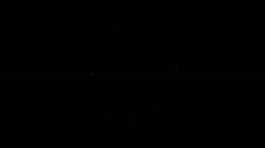 Beyaz çizgi Mutfak Çıkartma pervanesi simgesi siyah arkaplanda izole edildi. Mutfak kaputu. Mutfak egzozu. Ev aletleri. 4K Video hareketli grafik canlandırması