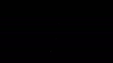 Beyaz çizgi Spatula simgesi siyah arkaplanda izole edildi. Mutfak spatula ikonu. Barbekü spatula işareti. Barbekü ve ızgara aleti. 4K Video hareketli grafik canlandırması