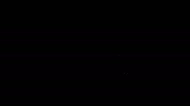 Beyaz çizgi mikrodalga fırın ikonu siyah arkaplanda izole edilmiş. Ev aletleri simgesi. 4K Video hareketli grafik canlandırması