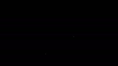 Siyah zemin üzerinde su ikonu olan beyaz çizgi sürahi camı. Su için çaydanlık. İçme suyu dolu cam sürahi. 4K Video hareketli grafik canlandırması