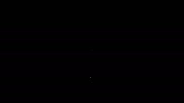 Siyah arka planda konum simgesi olan beyaz çizgi şefi şapkası. Aşçılık sembolü. Aşçı şapkası. 4K Video hareketli grafik canlandırması