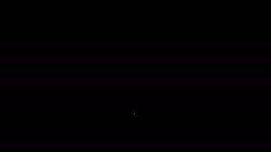 Siyah arka planda konum simgesi olan beyaz çizgi şefi şapkası. Aşçılık sembolü. Aşçı şapkası. 4K Video hareketli grafik canlandırması