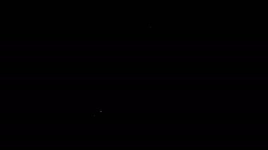 Beyaz çizgi elektrikli su ısıtıcısı simgesi siyah arkaplanda izole edildi. Çaydanlık ikonu. 4K Video hareketli grafik canlandırması