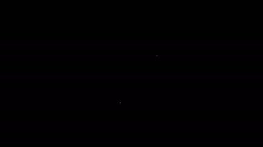 Beyaz çizgi Şefi şapkası siyah arka planda izole edilmiş konuşma balonu ikonu. Aşçılık sembolü. Aşçı şapkası. 4K Video hareketli grafik canlandırması