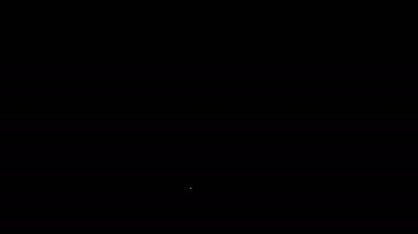 Beyaz çizgi kimyasal formül ikonu siyah arkaplanda izole edildi. Yenilikçi tıp, sağlık, araştırma ve bilim için soyut altıgen. 4K Video hareketli grafik canlandırması