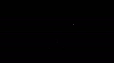 Siyah arkaplanda izole edilmiş bilgisayar monitörü simgesindeki beyaz çizgi matematik denklem çözümü. E eşittir bilgisayar ekranında mc kare denklemi. 4K Video hareketli grafik canlandırması
