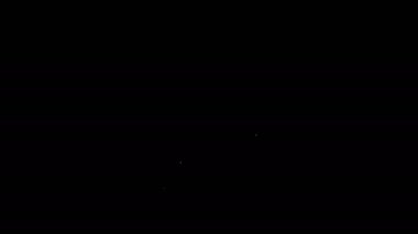 Beyaz çizgi test tüpü ve siyah arka planda el ikonu izole edilmiş matara. Kimyasal laboratuvar testi. Laboratuvar camları. 4K Video hareketli grafik canlandırması