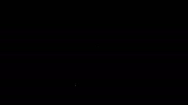 Beyaz çizgi elektrik panel simgesi siyah arkaplanda izole edildi. 4K Video hareketli grafik canlandırması