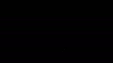 Beyaz çizgi kitabı simgesi siyah arkaplanda izole edildi. 4K Video hareketli grafik canlandırması