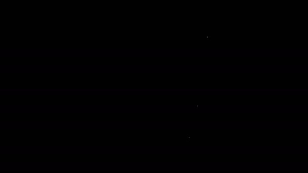 Біла лінія Піктограма екрану комп'ютера ізольовано на чорному тлі. Електронний пристрій. Вид спереду. 4K Відео рух графічна анімація — стокове відео