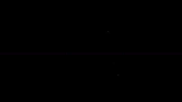Witte lijn Koptelefoon pictogram geïsoleerd op zwarte achtergrond. Ondersteuning klantenservice, hotline, call center, faq, onderhoud. 4K Video motion grafische animatie — Stockvideo