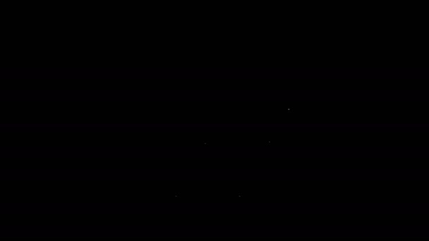 Linea bianca Icona di connessione cloud di rete isolata su sfondo nero. Tecnologia sociale. Concetto di cloud computing. Animazione grafica 4K Video motion — Video Stock