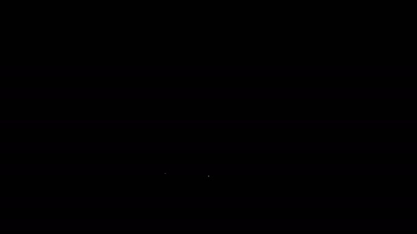 Weiße Linie Kochmütze Symbol isoliert auf schwarzem Hintergrund. Kochendes Symbol. Kochmütze. 4K Video Motion Grafik Animation — Stockvideo