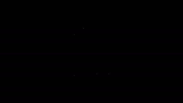 Vit linje Salt ikon isolerad på svart bakgrund. Matlagning kryddor. 4K Video motion grafisk animation — Stockvideo