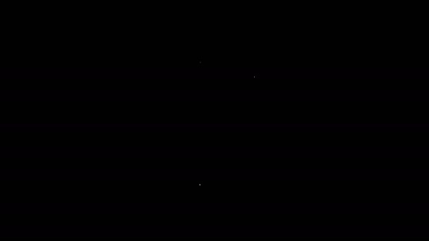 白い線黒の背景に隔離された調理ポットアイコン。沸騰またはシチュー食品のシンボル。4Kビデオモーショングラフィックアニメーション — ストック動画