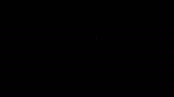 Fehér vonal Coffee Turk ikon elszigetelt fekete háttérrel. 4K Videó mozgás grafikus animáció — Stock videók