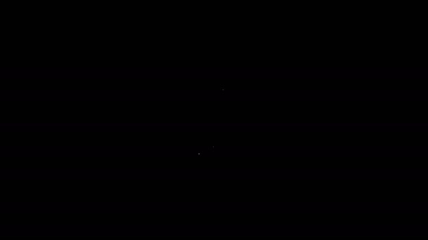 Biała linia ikona Spatula izolowana na czarnym tle. Ikona kuchennej łopatki. Znak łopatki do grilla. Grill i grill narzędzie. 4K Animacja graficzna ruchu wideo — Wideo stockowe