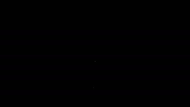 Linha branca Ícone de faca isolado no fundo preto. Símbolo de talheres. Animação gráfica em movimento de vídeo 4K — Vídeo de Stock