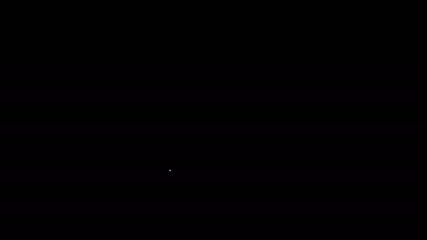 Bílá čára Trouba ikona izolované na černém pozadí. Plynový sporák. Grafická animace pohybu videa 4K — Stock video