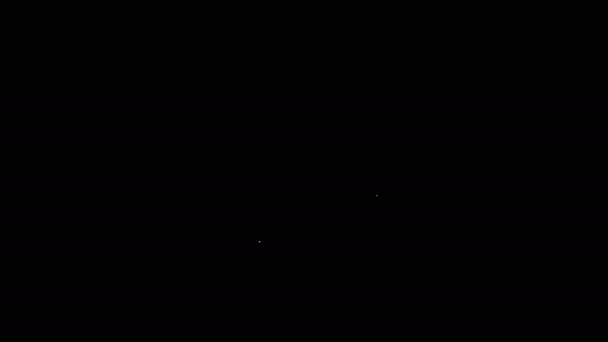 Línea blanca Raíz cuadrada del icono del glifo x aislado sobre fondo negro. Expresión matemática. Animación gráfica de vídeo 4K — Vídeos de Stock