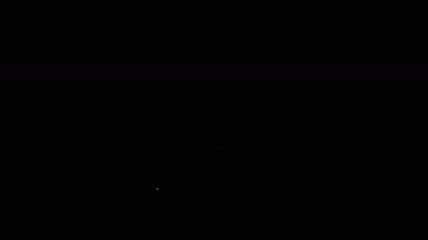 Λευκή γραμμή Triangle σημάδι με το σύμβολο ακτινοβολίας που απομονώνονται σε μαύρο φόντο. 4K Γραφική κίνηση κίνησης βίντεο — Αρχείο Βίντεο