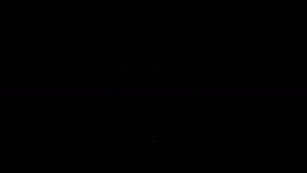 Λευκή γραμμή εικονίδιο Diamond απομονώνεται σε μαύρο φόντο. Το σύμβολο του κοσμήματος. Τζεμ Στόουν. 4K Γραφική κίνηση κίνησης βίντεο — Αρχείο Βίντεο