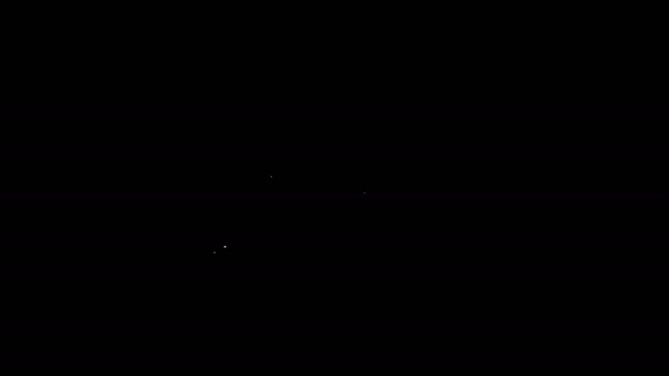 화이트 라인 스퀘어 루트 (x glyph) 분필 보드 아이콘은 검은 배경에 분리되어 있다. 수학적 표현. 4K 비디오 모션 그래픽 애니메이션 — 비디오