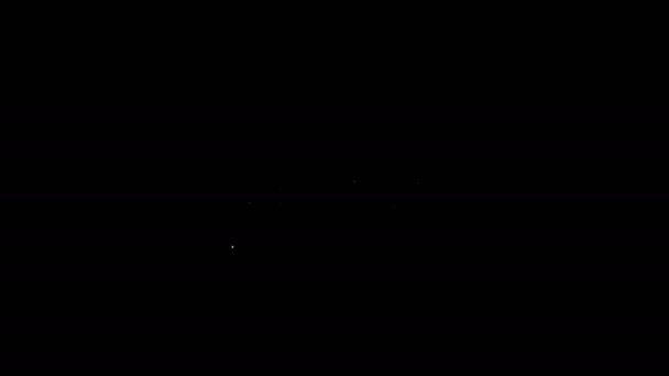 黒の背景に分離された方程式解のアイコンの白い線数学系。Eはコンピュータ画面上のmc二次方程式に等しい。4Kビデオモーショングラフィックアニメーション — ストック動画