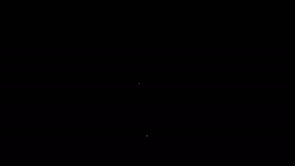 Biała linia Tarcza chroniąca przed wirusami, zarazkami i ikoną bakterii izolowaną na czarnym tle. Koncepcja układu odpornościowego. Wirus Corona 2019-nCoV. 4K Animacja graficzna ruchu wideo — Wideo stockowe