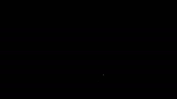 Witte lijn Boek pictogram geïsoleerd op zwarte achtergrond. 4K Video motion grafische animatie — Stockvideo