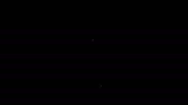 Bílá čára Lidská hlava a elektrický symbol ikona izolované na černém pozadí. Grafická animace pohybu videa 4K — Stock video