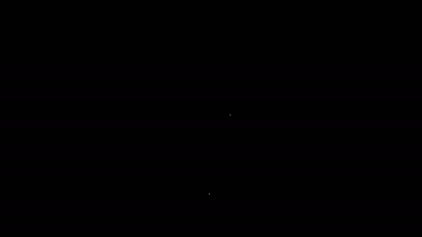 Bílá čára Zkušební trubice a ikona baňky izolované na černém pozadí. Chemický laboratorní test. Laboratorní sklo. Grafická animace pohybu videa 4K — Stock video
