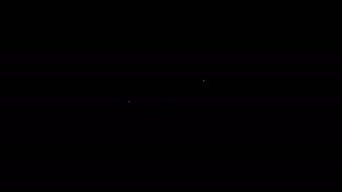 Beyaz çizgi fotoğraf makinesi simgesi siyah arkaplanda izole edildi. Fotoğraf makinesi simgesi. 4K Video hareketli grafik canlandırması