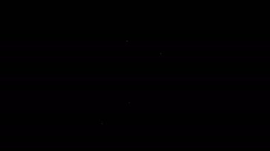 Beyaz çizgi Kokteyl simgesi siyah arkaplanda izole edildi. 4K Video hareketli grafik canlandırması