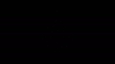 Beyaz çizgi Disko topu simgesi siyah arkaplanda izole edildi. 4K Video hareketli grafik canlandırması