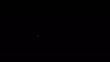Siyah arkaplanda beyaz çizgi foto simgesi izole edildi. 4K Video hareketli grafik canlandırması