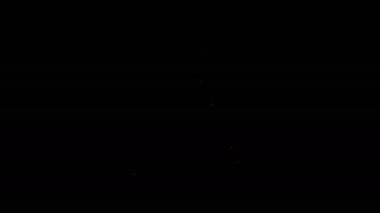 Beyaz çizgi Parti şapka simgesi siyah arkaplanda izole edildi. Doğum günü şapkası. 4K Video hareketli grafik canlandırması