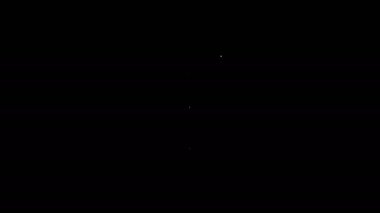 Beyaz çizgi Stereo hoparlör simgesi siyah arkaplanda izole edildi. Ses sistemi hoparlörleri. Müzik ikonu. Müzikal sütun hoparlörü. 4K Video hareketli grafik canlandırması