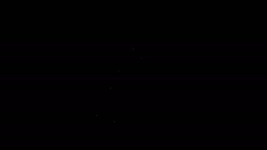 Beyaz çizgi Parti şapka simgesi siyah arkaplanda izole edildi. Doğum günü şapkası. 4K Video hareketli grafik canlandırması