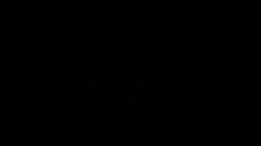 Siyah arka planda izole edilmiş beyaz çizgi çizgili Noel şekerleme çubuğu. Mutlu Noeller ve mutlu yıllar. 4K Video hareketli grafik canlandırması