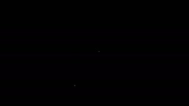 Siyah arka planda beyaz çizgi Bitten çikolata ikonu var. 4K Video hareketli grafik canlandırması